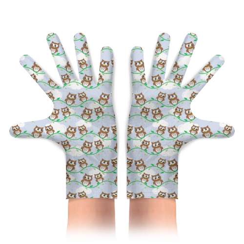 Заказать перчатки в Москве. Перчатки с полной запечаткой Совы Мультяшные от MariYang  - готовые дизайны и нанесение принтов.