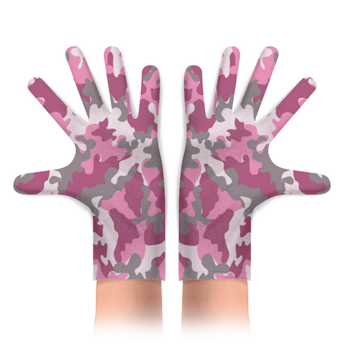 Заказать перчатки в Москве. Перчатки с полной запечаткой Хаки Милитари Розовые от MariYang  - готовые дизайны и нанесение принтов.