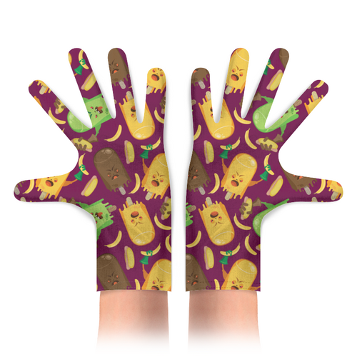 Заказать перчатки в Москве. Перчатки с полной запечаткой Злобные мороженки от IrinkaArt  - готовые дизайны и нанесение принтов.