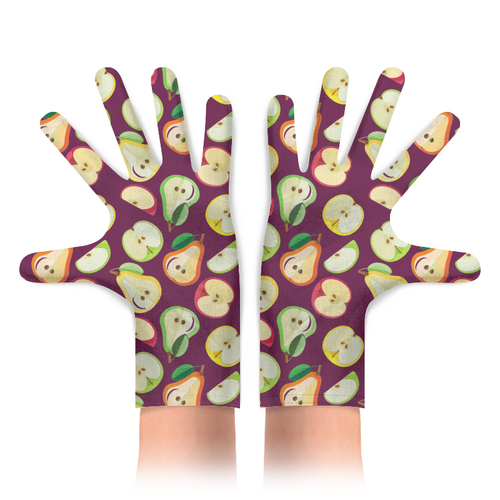 Заказать перчатки в Москве. Перчатки с полной запечаткой Фрукты от IrinkaArt  - готовые дизайны и нанесение принтов.