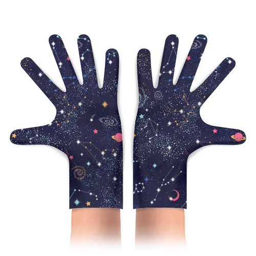 Заказать перчатки в Москве. Перчатки с полной запечаткой Добрый Новый Год от Marta (Instagram @eonqi)  - готовые дизайны и нанесение принтов.