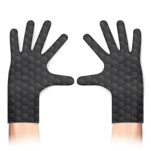 Заказать перчатки в Москве. Перчатки с полной запечаткой Чёрная броня от bd-art  - готовые дизайны и нанесение принтов.