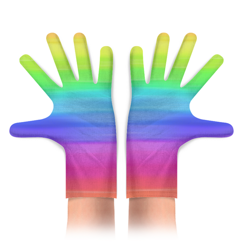 Заказать перчатки в Москве. Перчатки с полной запечаткой Разноцветные Полосы от MariYang  - готовые дизайны и нанесение принтов.