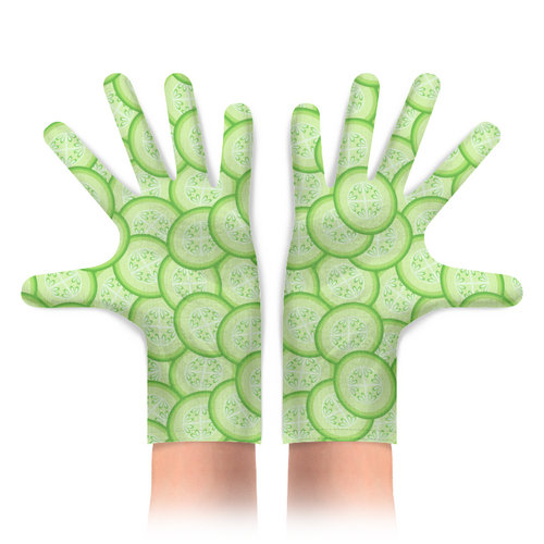 Заказать перчатки в Москве. Перчатки с полной запечаткой Огуречные перчаточки от IrinkaArt  - готовые дизайны и нанесение принтов.