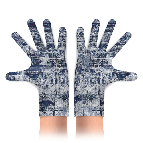 Заказать перчатки в Москве. Перчатки с полной запечаткой Мелом по синему. от Eva De Peron.  - готовые дизайны и нанесение принтов.