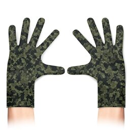 Заказать перчатки в Москве. Перчатки с полной запечаткой Камуфляж Милитари от MariYang  - готовые дизайны и нанесение принтов.