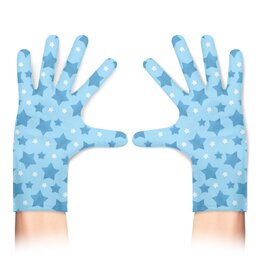 Заказать перчатки в Москве. Перчатки с полной запечаткой Синие Звезды от MariYang  - готовые дизайны и нанесение принтов.