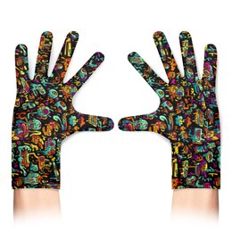 Заказать перчатки в Москве. Перчатки с полной запечаткой Граффити от MariYang  - готовые дизайны и нанесение принтов.