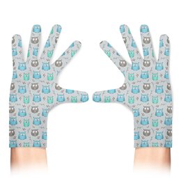 Заказать перчатки в Москве. Перчатки с полной запечаткой Совы Птицы от MariYang  - готовые дизайны и нанесение принтов.