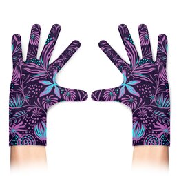 Заказать перчатки в Москве. Перчатки с полной запечаткой Тропические цветы от MariYang  - готовые дизайны и нанесение принтов.