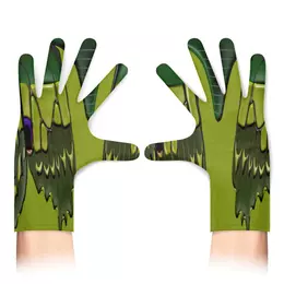 Заказать перчатки в Москве. Перчатки с полной запечаткой Кожаные зеленые мотивы от Alexey Evsyunin - готовые дизайны и нанесение принтов.