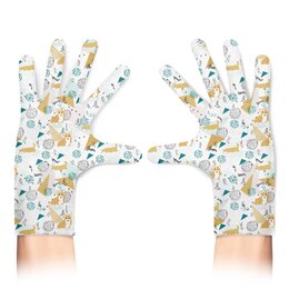 Заказать перчатки в Москве. Перчатки с полной запечаткой Корги и геометрия  от juliafast77 - готовые дизайны и нанесение принтов.
