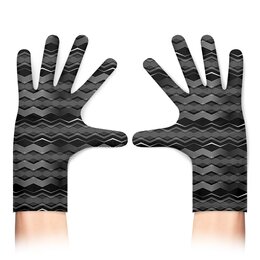 Заказать перчатки в Москве. Перчатки с полной запечаткой Черно-белая геометрия от IrinkaArt  - готовые дизайны и нанесение принтов.