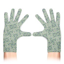 Заказать перчатки в Москве. Перчатки с полной запечаткой Зеленый узор от bd-art  - готовые дизайны и нанесение принтов.