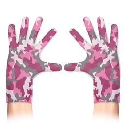 Заказать перчатки в Москве. Перчатки с полной запечаткой Хаки Милитари Розовые от MariYang  - готовые дизайны и нанесение принтов.