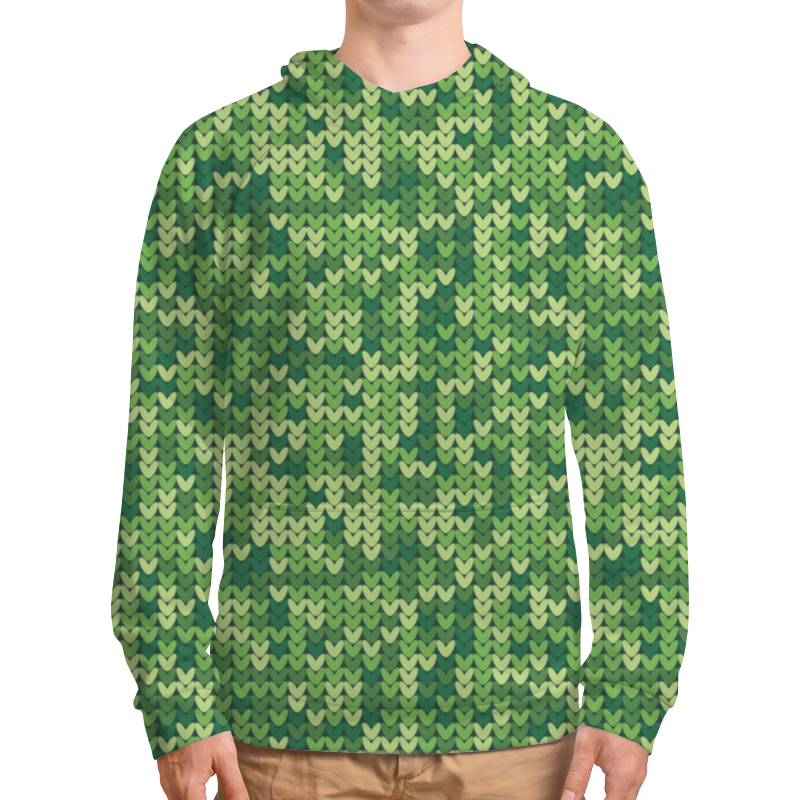 Printio Толстовка с полной запечаткой Зеленый вязаный узор printio футболка с полной запечаткой женская зеленый вязаный узор