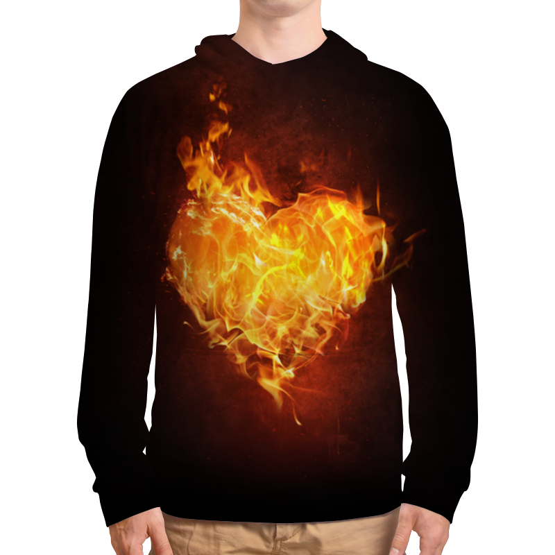 Printio Толстовка с полной запечаткой Огненное сердце printio футболка с полной запечаткой мужская огненное сердце