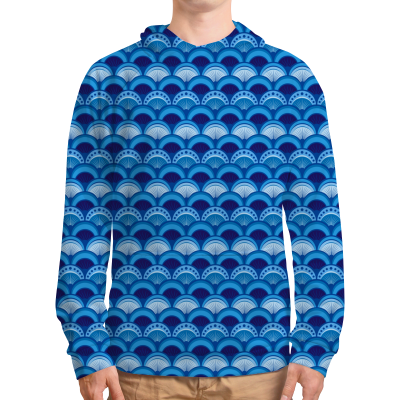 Printio Толстовка с полной запечаткой На снежных волнах термостакан волнистый синий микс 2621348 2621346