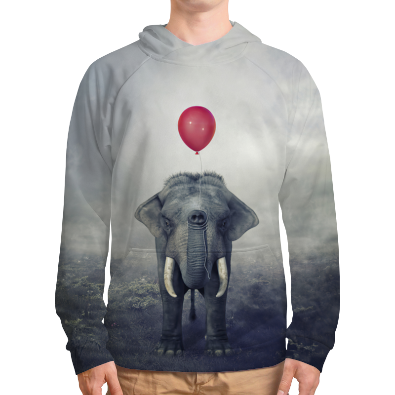 Printio Толстовка с полной запечаткой Красный шар и слон printio фартук с полной запечаткой красный шар и слон