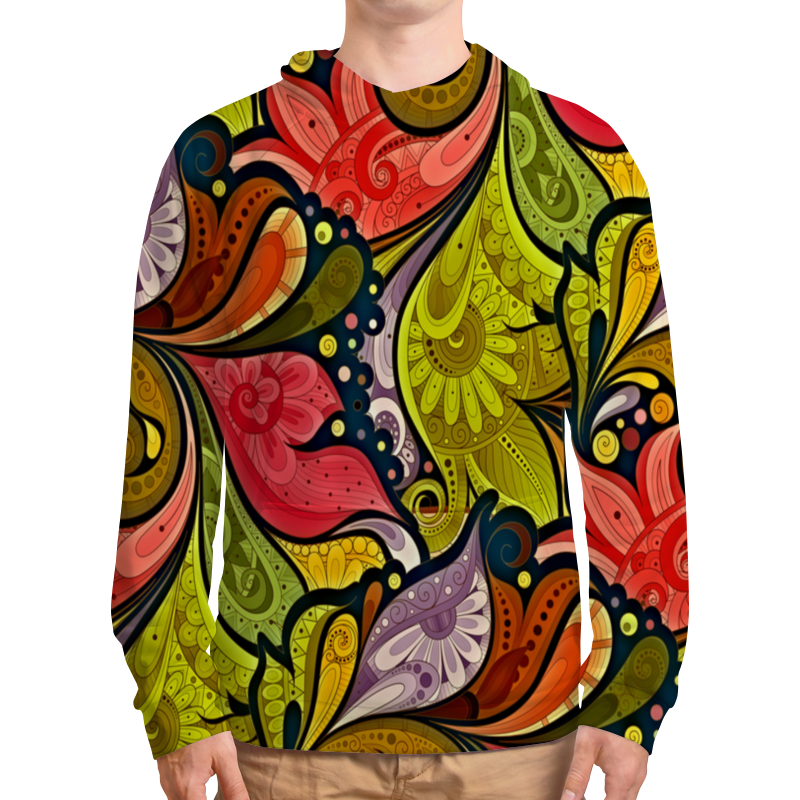 Printio Толстовка с полной запечаткой Цветочная роспись printio футболка с полной запечаткой женская цветочная роспись