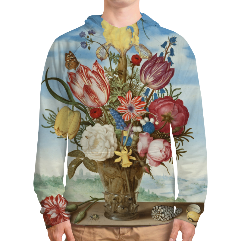 Printio Толстовка с полной запечаткой Букет цветов на полке (амброзиус босхарт) printio фартук с полной запечаткой букет цветов на полке амброзиус босхарт
