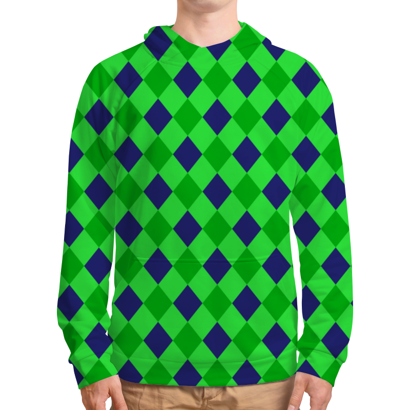 Printio Толстовка с полной запечаткой Сине-зеленые квадраты printio футболка с полной запечаткой для мальчиков сине зеленые квадраты