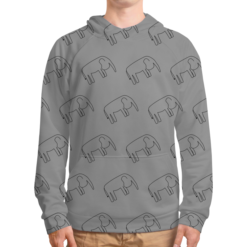 Printio Толстовка с полной запечаткой Черный слон printio футболка с полной запечаткой мужская черный слон