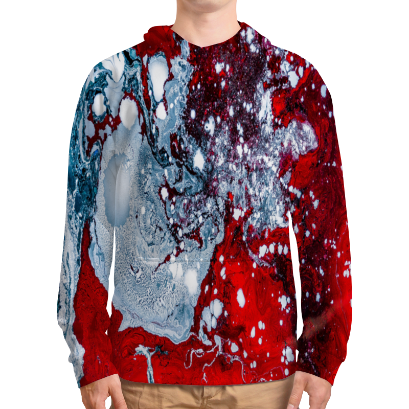Printio Толстовка с полной запечаткой Красно-белые краски printio футболка с полной запечаткой мужская красно белые краски