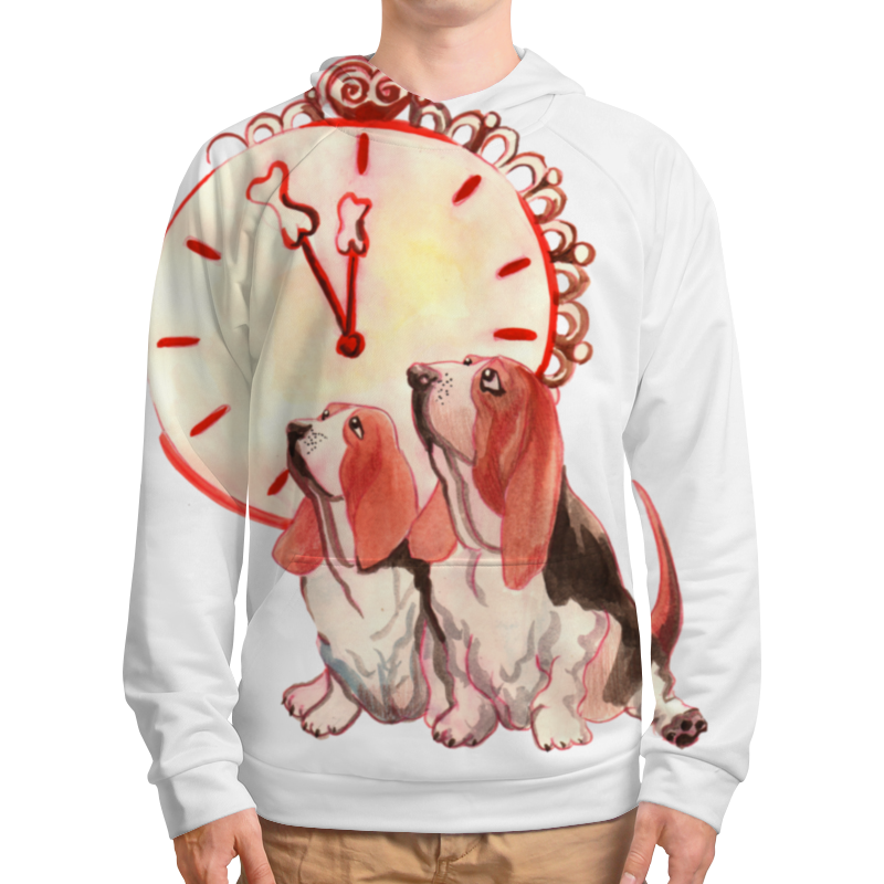 Printio Толстовка с полной запечаткой Новогодние акварельные собаки printio футболка с полной запечаткой женская новогодние акварельные собаки