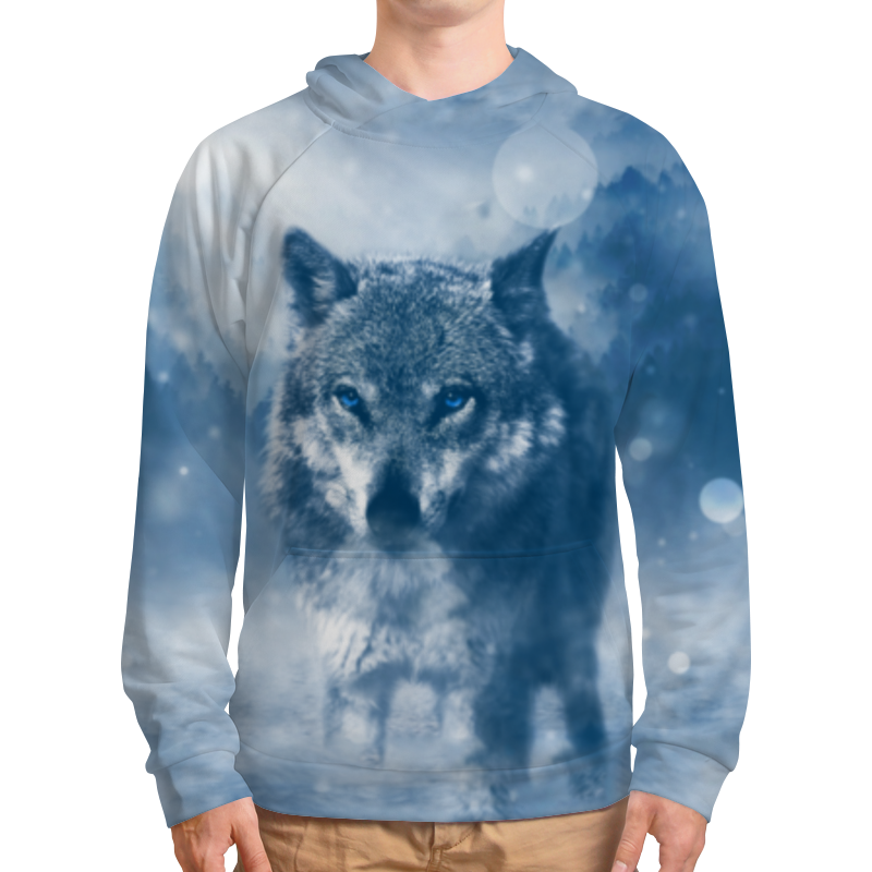 printio футболка с полной запечаткой мужская волк с голубыми глазами Printio Толстовка с полной запечаткой Волк с голубыми глазами