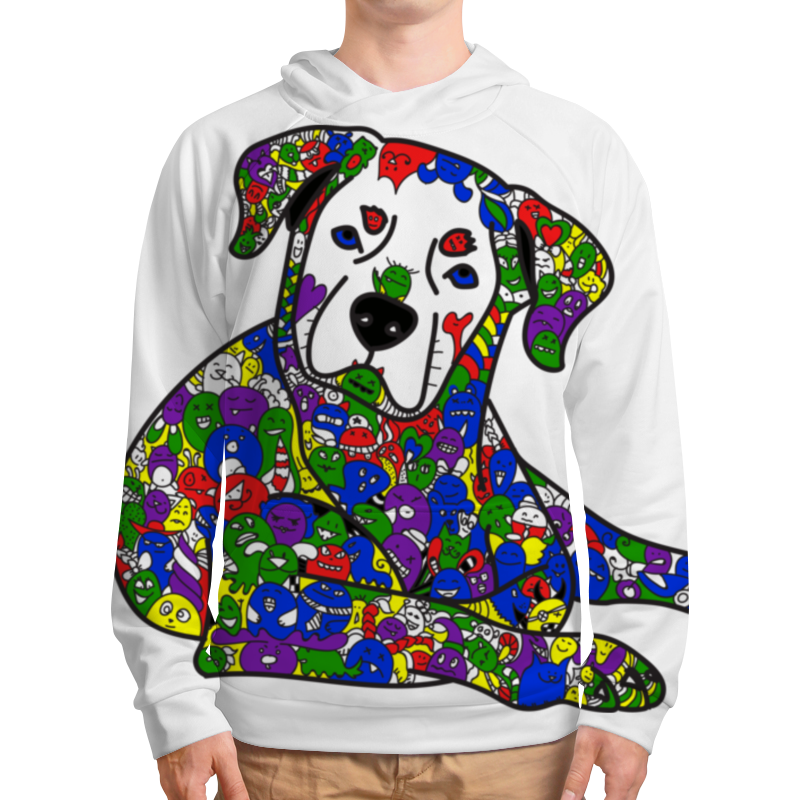 Printio Толстовка с полной запечаткой Собака из дудл монстров printio футболка с полной запечаткой мужская собака из дудл монстров