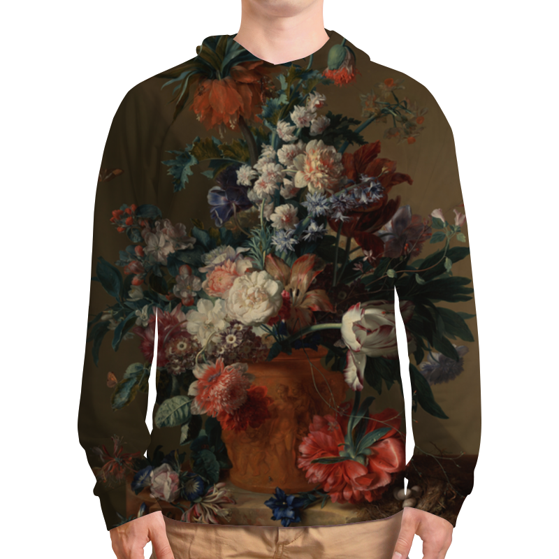 Printio Толстовка с полной запечаткой Ваза с цветами (ян ван хёйсум) printio толстовка с полной запечаткой цветочный натюрморт ян ван хёйсум