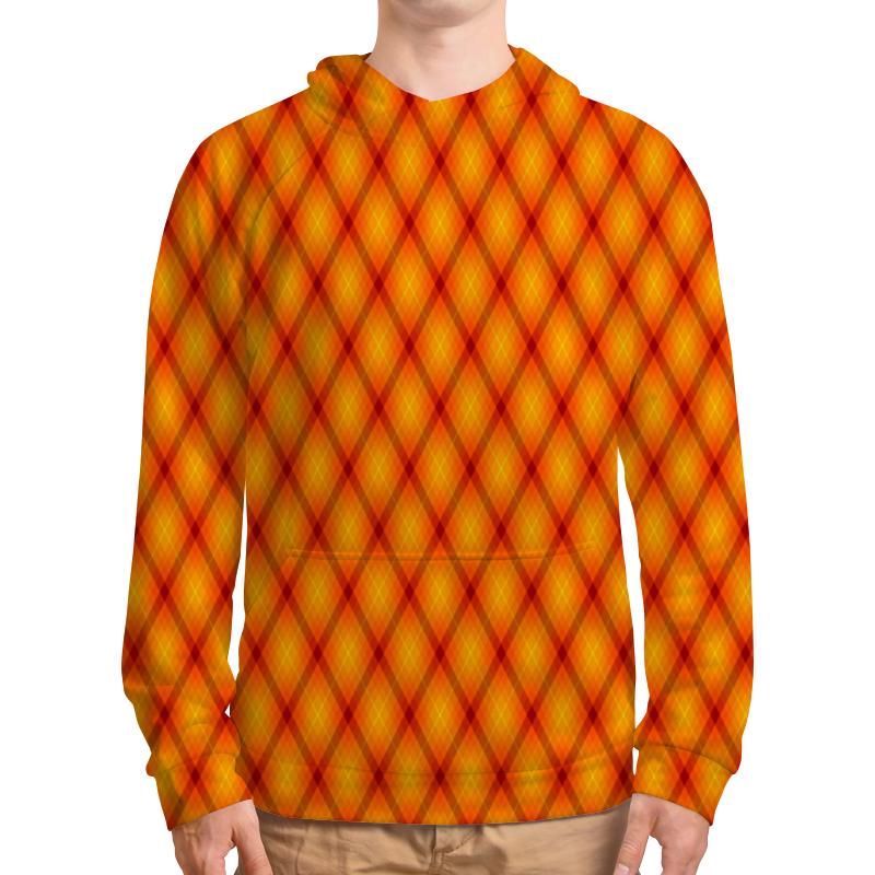 Printio Толстовка с полной запечаткой Клетка оранжевая printio футболка с полной запечаткой мужская клетка оранжевая