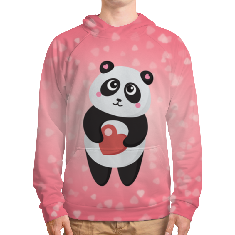 Printio Толстовка с полной запечаткой Панда с сердечком printio футболка с полной запечаткой мужская панда с сердечком