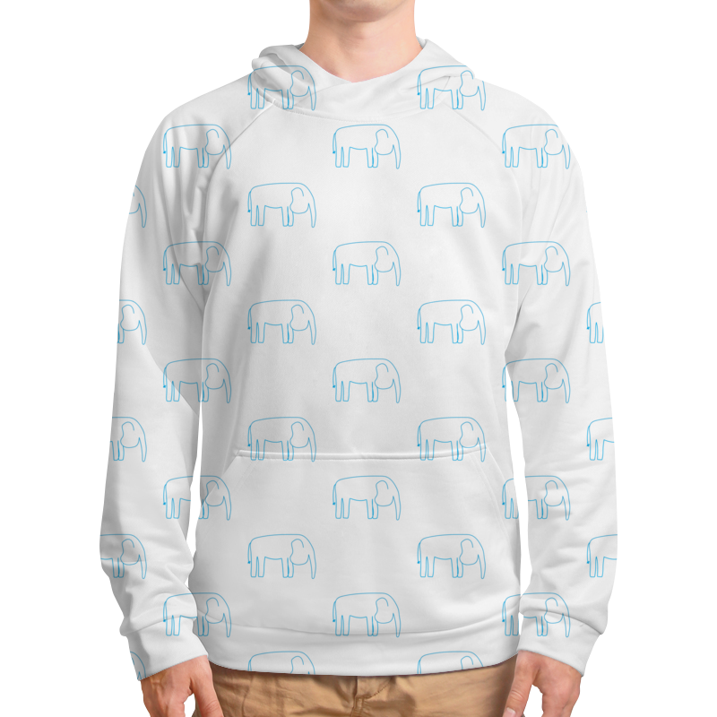 Printio Толстовка с полной запечаткой Синий слон printio футболка с полной запечаткой мужская синий слон