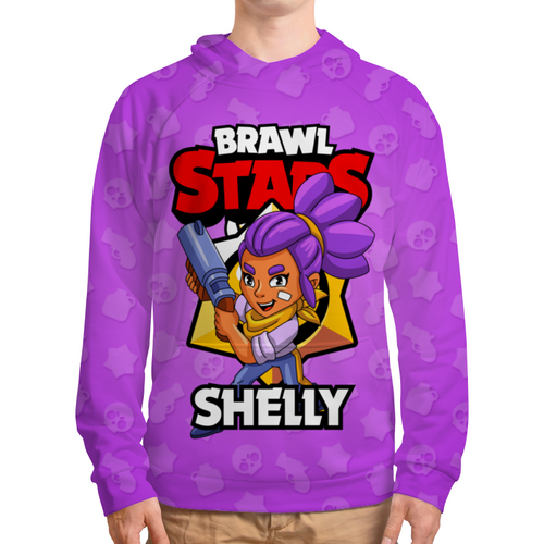 Заказать толстовку в Москве. Толстовка с полной запечаткой BRAWL STARS SHELLY от geekbox - готовые дизайны и нанесение принтов.