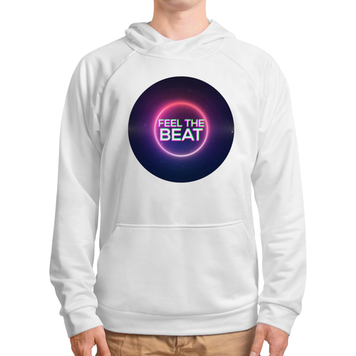 Заказать толстовку в Москве. Толстовка с полной запечаткой Feel the beat  от EDM Clothes - готовые дизайны и нанесение принтов.