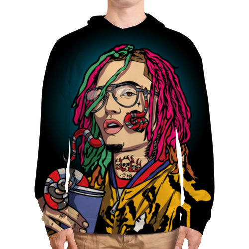 Заказать толстовку в Москве. Толстовка с полной запечаткой Lil Pump  от geekbox - готовые дизайны и нанесение принтов.
