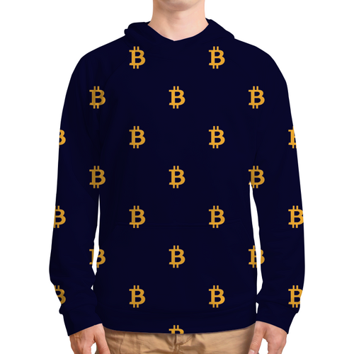 Заказать толстовку в Москве. Толстовка с полной запечаткой Биткойн от YellowCloverShop - готовые дизайны и нанесение принтов.