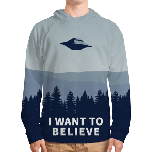 Заказать толстовку в Москве. Толстовка с полной запечаткой I Want to Believe  от ISliM - готовые дизайны и нанесение принтов.