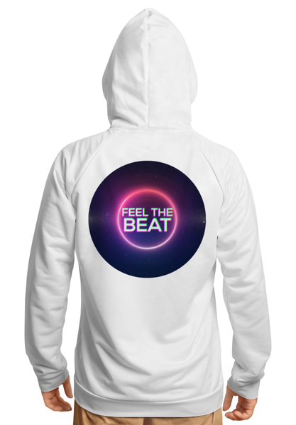 Заказать толстовку в Москве. Толстовка с полной запечаткой Feel the beat  от EDM Clothes - готовые дизайны и нанесение принтов.