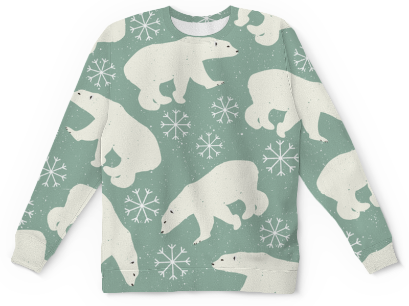Printio Детский свитшот с полной запечаткой Белый медведь printio детский свитшот с полной запечаткой медведь на черепахе