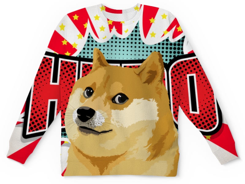 Printio Детский свитшот с полной запечаткой Doge wow printio футболка с полной запечаткой мужская doge doge