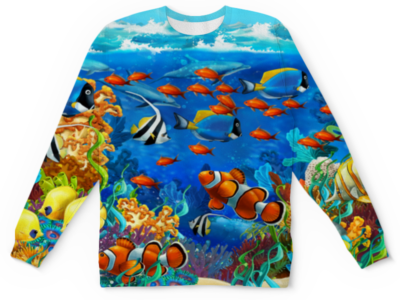 Printio Детский свитшот с полной запечаткой Морской риф printio детский свитшот с полной запечаткой морской риф