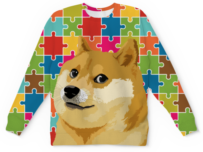 Printio Детский свитшот с полной запечаткой Doge wow printio футболка с полной запечаткой женская doge