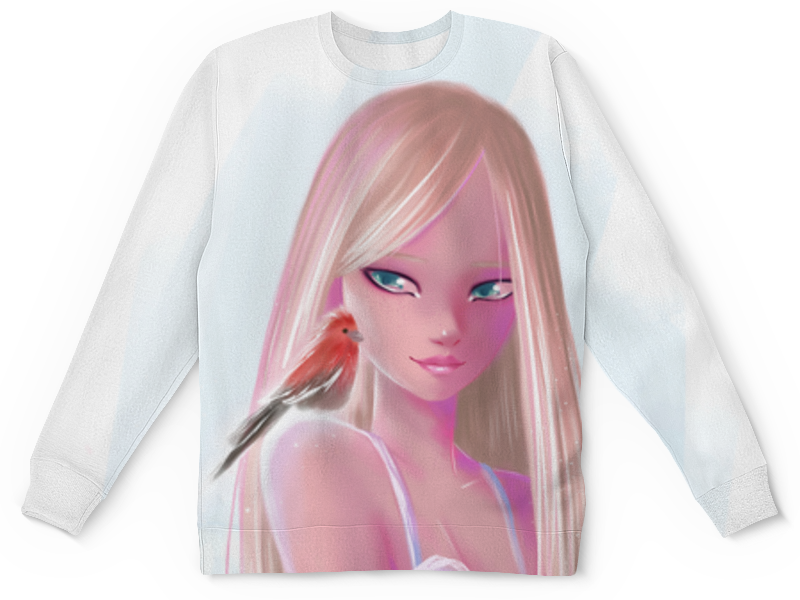 Printio Детский свитшот с полной запечаткой Девушка с птицей printio футболка с полной запечаткой для девочек девушка с птицей