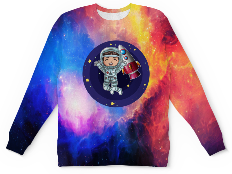 Printio Детский свитшот с полной запечаткой Космонавт