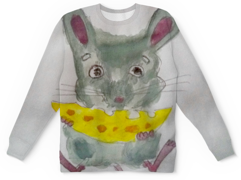 Printio Детский свитшот с полной запечаткой Мышка с сыром printio детский свитшот с полной запечаткой кот и мышка