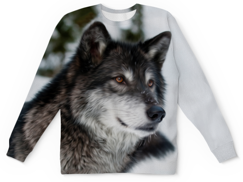 Printio Детский свитшот с полной запечаткой Серый волк printio свитшот мужской с полной запечаткой серый волк