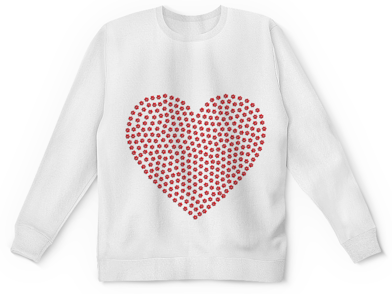 printio детский свитшот с полной запечаткой красное сердце танграм Printio Детский свитшот с полной запечаткой Без названия